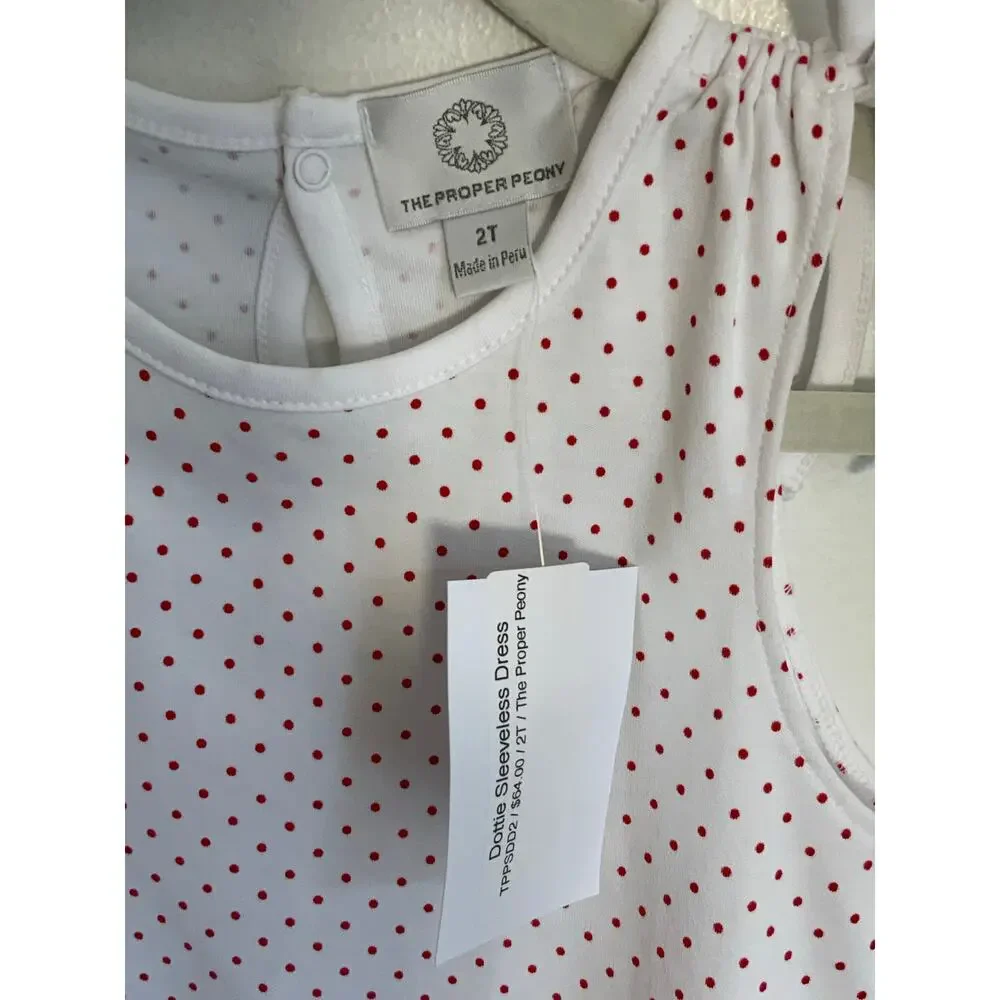 The Proper Peony Pima Girls Dottie Sleeveless Dress‎ NWT size 2T